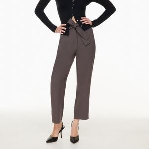 NWT Aritzia Wilfred Tie-Front Pant Size 4 Peppercorn Grey